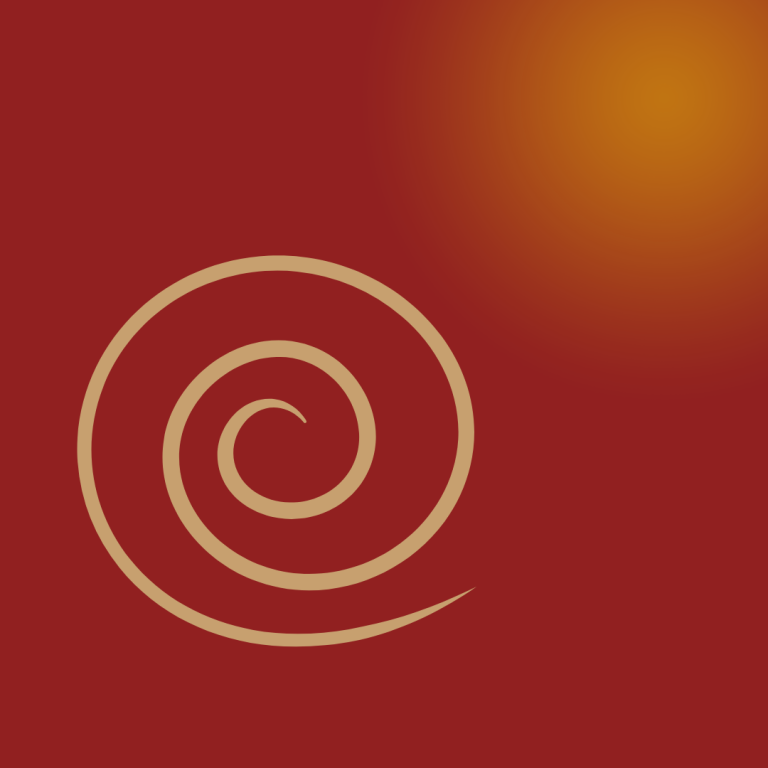 EmpathieundMeer(3) weinroter Hintergund mit Lichtpunkt, sandfarbene Spirale